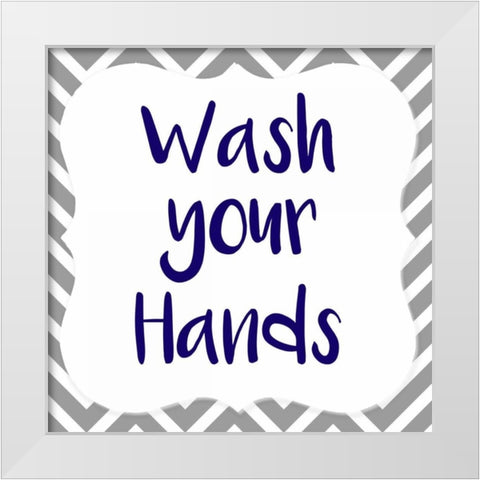 Wash Your Hands White Modern Wood Framed Art Print by Allen, Kimberly