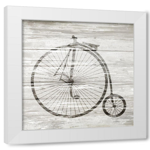 Vintage Bike White Modern Wood Framed Art Print by Kimberly, Allen