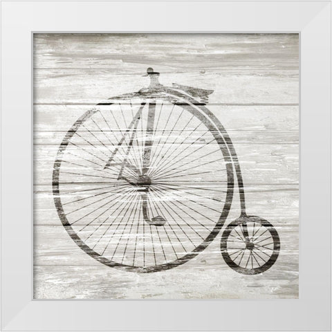 Vintage Bike White Modern Wood Framed Art Print by Kimberly, Allen