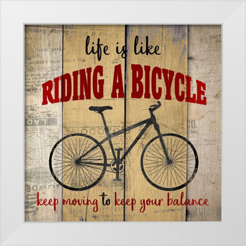 Life is Like White Modern Wood Framed Art Print by Kimberly, Allen