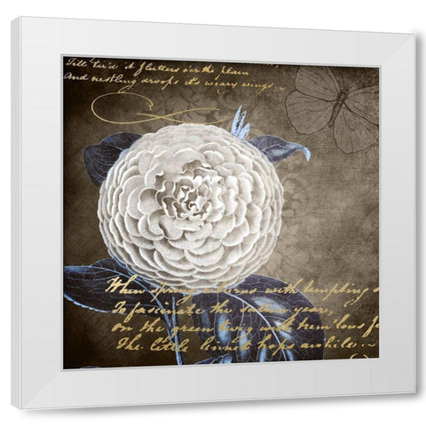 White Bloom Navy 1 White Modern Wood Framed Art Print by Kimberly, Allen