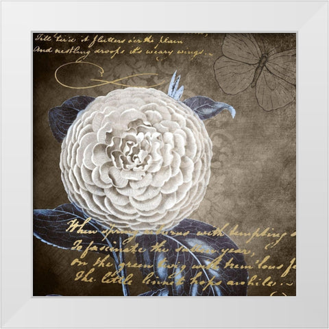 White Bloom Navy 1 White Modern Wood Framed Art Print by Kimberly, Allen
