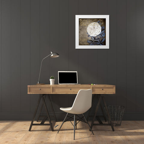 White Bloom Navy 2 White Modern Wood Framed Art Print by Kimberly, Allen