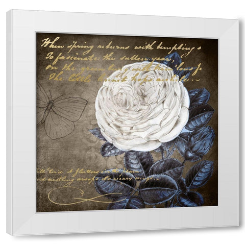 White Bloom Navy 2 White Modern Wood Framed Art Print by Kimberly, Allen