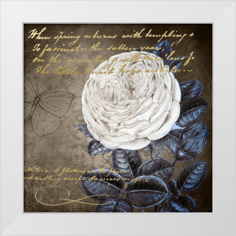 White Bloom Navy 2 White Modern Wood Framed Art Print by Kimberly, Allen