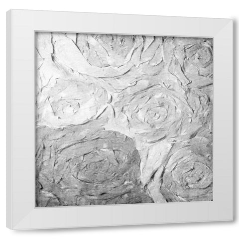 Paper Roses Grey 1 White Modern Wood Framed Art Print by Kimberly, Allen