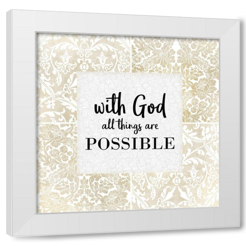 All Things 1 White Modern Wood Framed Art Print by Kimberly, Allen