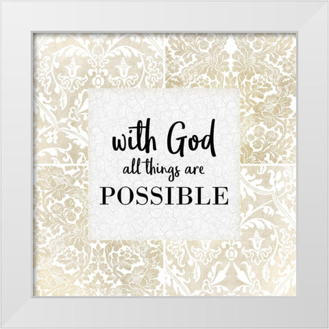 All Things 1 White Modern Wood Framed Art Print by Kimberly, Allen