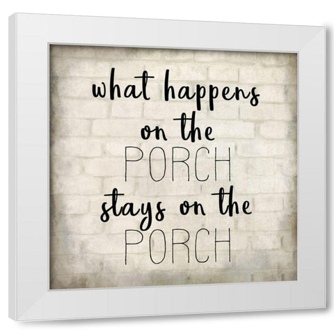 Stays on the Porch White Modern Wood Framed Art Print by Kimberly, Allen