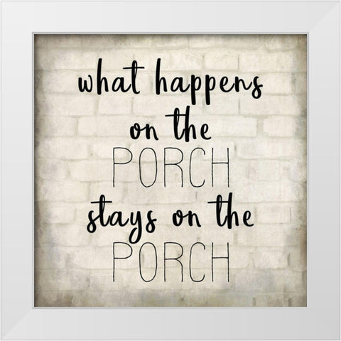 Stays on the Porch White Modern Wood Framed Art Print by Kimberly, Allen