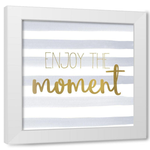 Be Happy 3 White Modern Wood Framed Art Print by Kimberly, Allen