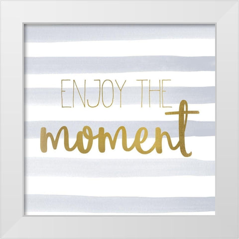 Be Happy 3 White Modern Wood Framed Art Print by Kimberly, Allen
