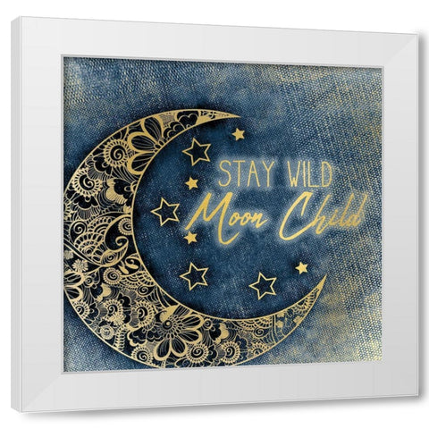 Moon Child White Modern Wood Framed Art Print by Kimberly, Allen