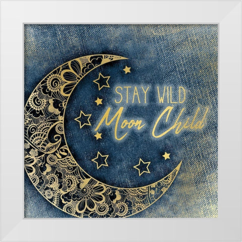 Moon Child White Modern Wood Framed Art Print by Kimberly, Allen