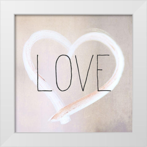 Violet Love White Modern Wood Framed Art Print by Kimberly, Allen