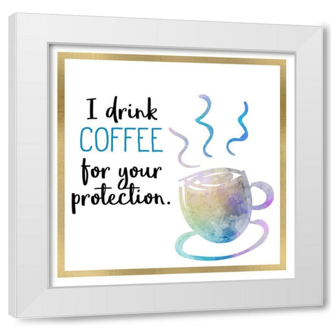 Just Coffee 3 White Modern Wood Framed Art Print by Kimberly, Allen