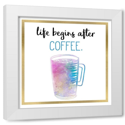 Just Coffee 6 White Modern Wood Framed Art Print by Kimberly, Allen