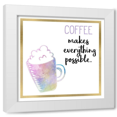 Just Coffee 8 White Modern Wood Framed Art Print by Kimberly, Allen