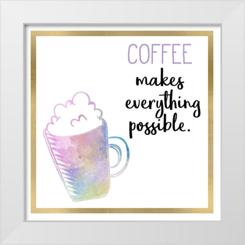 Just Coffee 8 White Modern Wood Framed Art Print by Kimberly, Allen