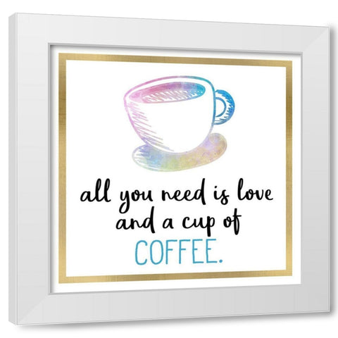 Just Coffee 9 White Modern Wood Framed Art Print by Kimberly, Allen