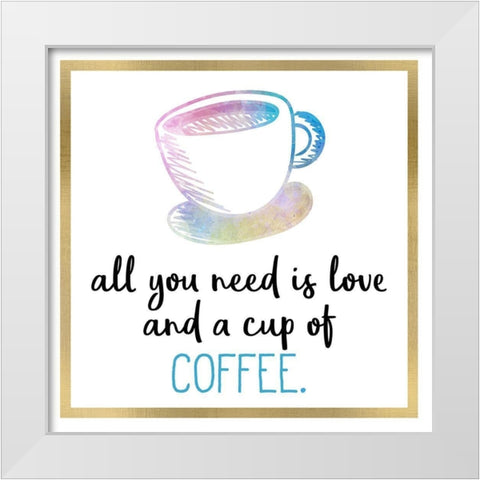 Just Coffee 9 White Modern Wood Framed Art Print by Kimberly, Allen