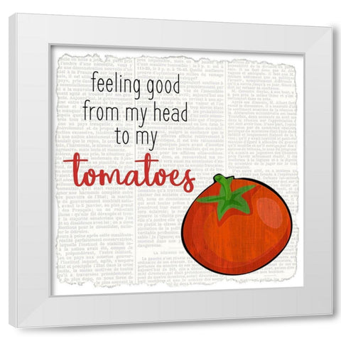 Just Veggie 4 White Modern Wood Framed Art Print by Kimberly, Allen