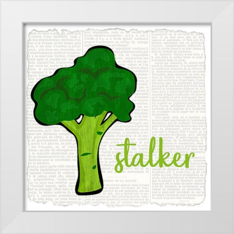 Just Veggie 6 White Modern Wood Framed Art Print by Kimberly, Allen