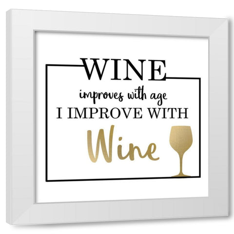 Just Wine 1 White Modern Wood Framed Art Print by Kimberly, Allen