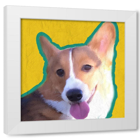 Corgi 1 White Modern Wood Framed Art Print by Kimberly, Allen