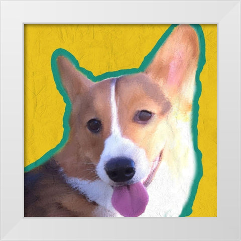 Corgi 1 White Modern Wood Framed Art Print by Kimberly, Allen