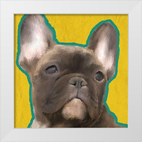 French Bulldog 2 White Modern Wood Framed Art Print by Kimberly, Allen