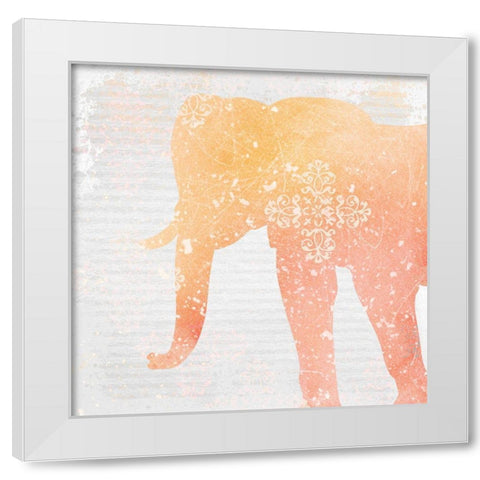 Elephant Dreams 3 White Modern Wood Framed Art Print by Kimberly, Allen