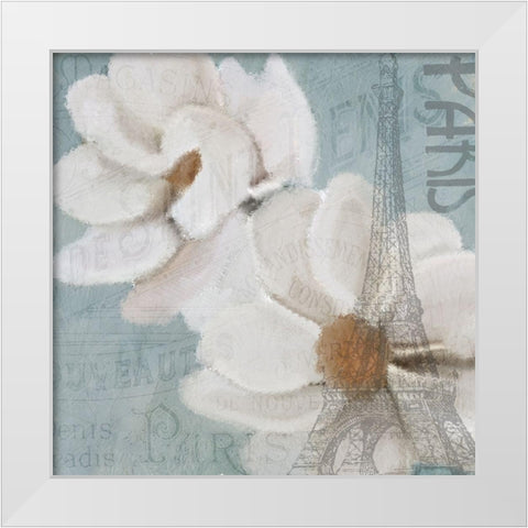 French Floral 1 White Modern Wood Framed Art Print by Kimberly, Allen