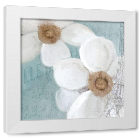 French Floral 2 White Modern Wood Framed Art Print by Kimberly, Allen