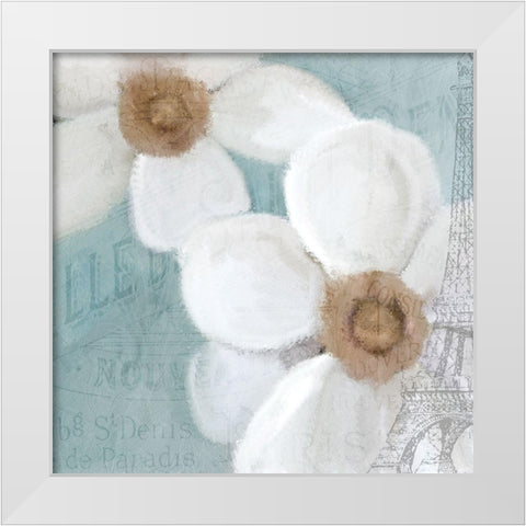 French Floral 2 White Modern Wood Framed Art Print by Kimberly, Allen