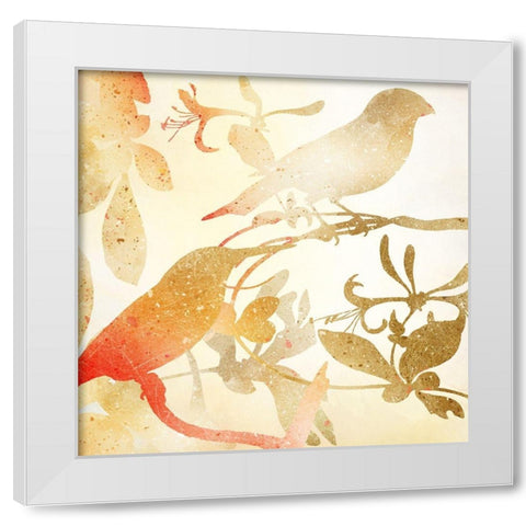 Colorful Birds 2 White Modern Wood Framed Art Print by Kimberly, Allen