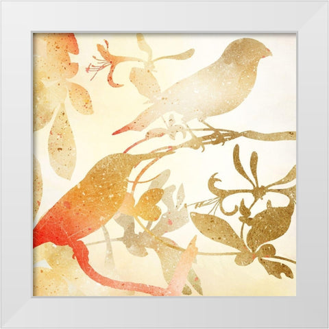 Colorful Birds 2 White Modern Wood Framed Art Print by Kimberly, Allen
