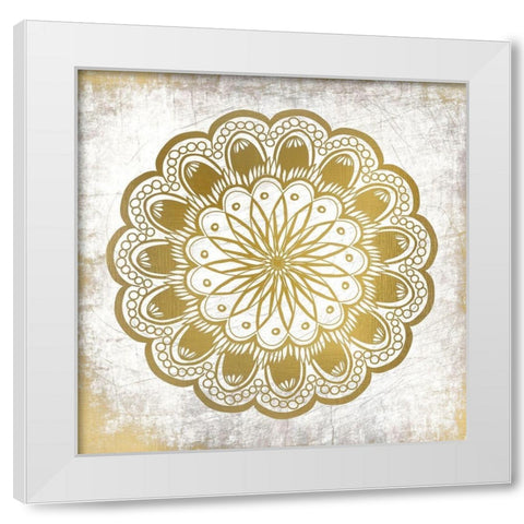 Gold Mandala 1 White Modern Wood Framed Art Print by Kimberly, Allen