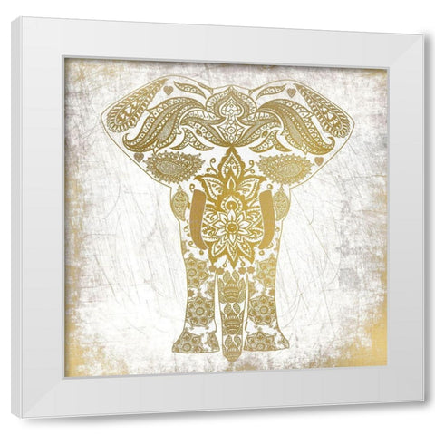 Gold Mandala 2 White Modern Wood Framed Art Print by Kimberly, Allen