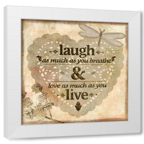 Laugh White Modern Wood Framed Art Print by Allen, Kimberly