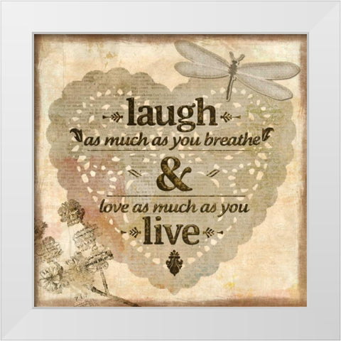 Laugh White Modern Wood Framed Art Print by Allen, Kimberly