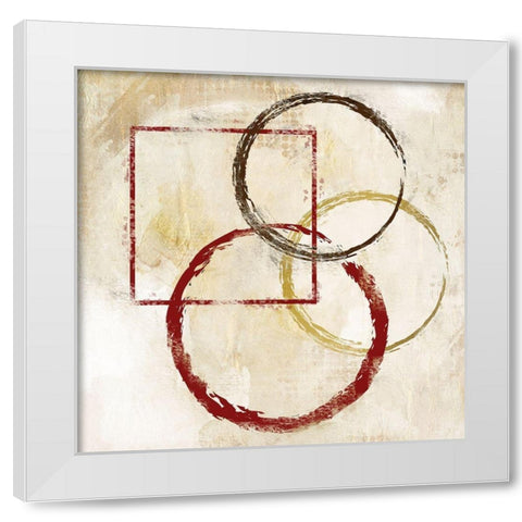 Circles and Squares 1 White Modern Wood Framed Art Print by Allen, Kimberly