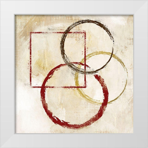 Circles and Squares 1 White Modern Wood Framed Art Print by Allen, Kimberly