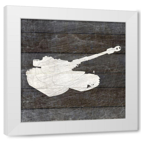 Military Vehicle 1 White Modern Wood Framed Art Print by Kimberly, Allen