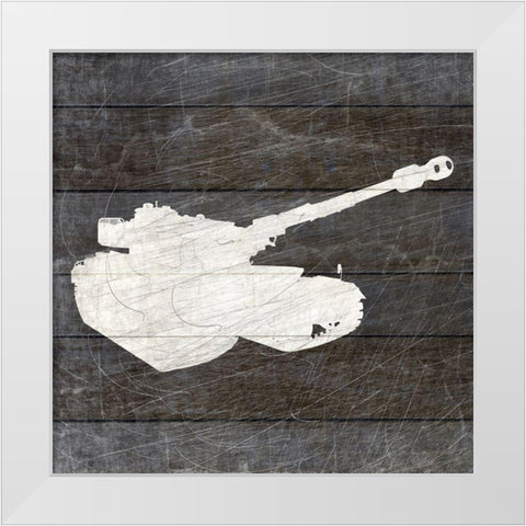 Military Vehicle 1 White Modern Wood Framed Art Print by Kimberly, Allen
