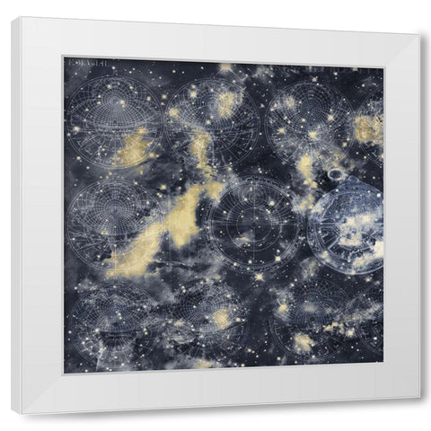 Celestial 1 White Modern Wood Framed Art Print by Kimberly, Allen