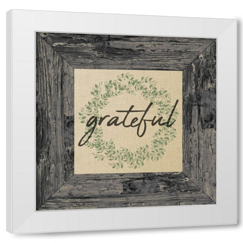 Grateful Frame White Modern Wood Framed Art Print by Kimberly, Allen