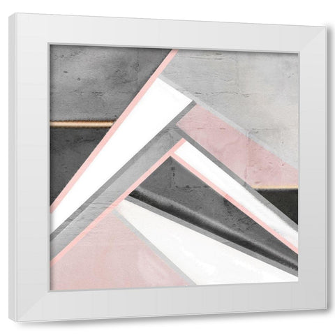 Blush Geo White Modern Wood Framed Art Print by Kimberly, Allen