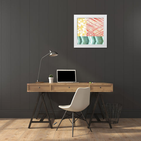 Geo Watercolor 2 White Modern Wood Framed Art Print by Kimberly, Allen