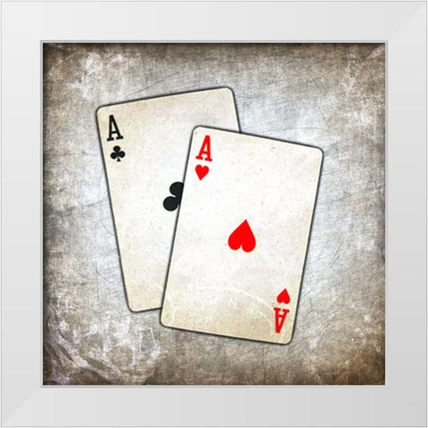 Aces 1 White Modern Wood Framed Art Print by Kimberly, Allen